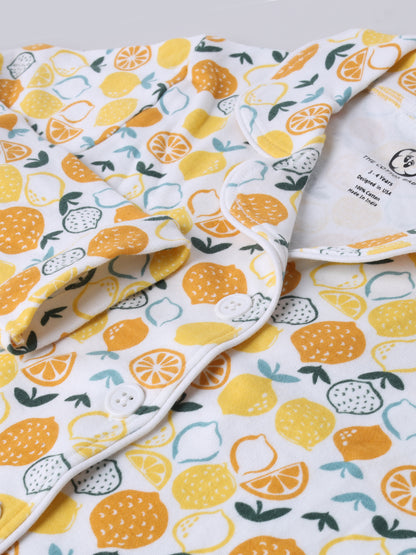 Stylish Lemon Print Night Suite - For Girls and Boys