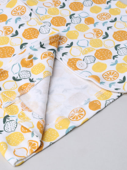 Stylish Lemon Print Night Suite - For Girls and Boys