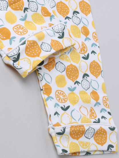 Stylish Lemon Print Night Suite - For Girls and Boys