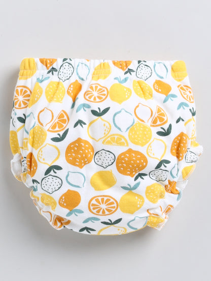 Pure Cotton Lemon Print Full Sleeve Frock & Panty