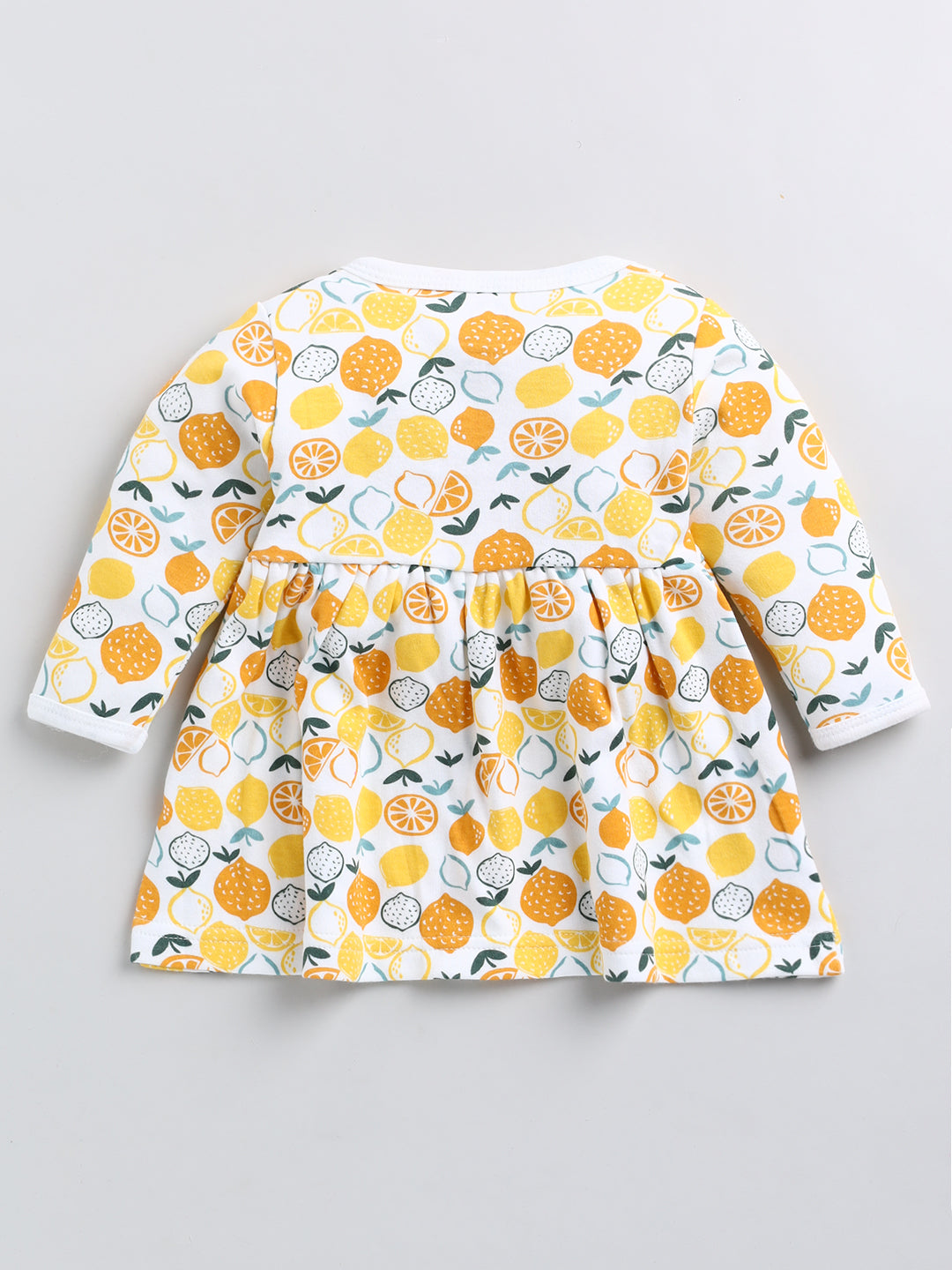 Pure Cotton Lemon Print Full Sleeve Frock & Panty