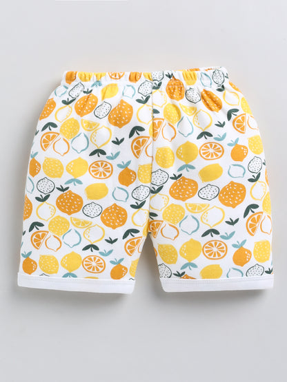 Full Sleeve Pure Cotton Lemon Print Jabla & Shorts