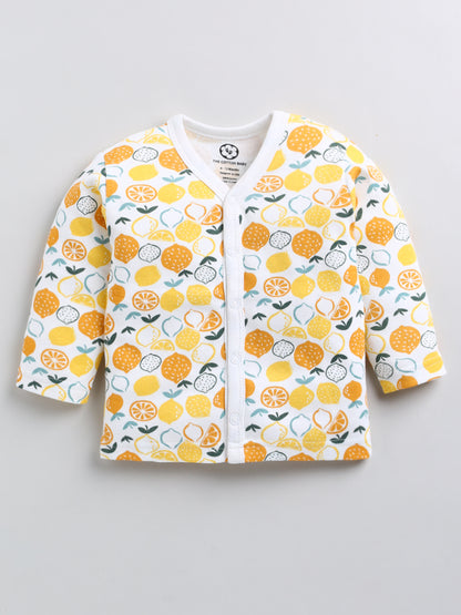 Full Sleeve Pure Cotton Lemon Print Jabla & Shorts