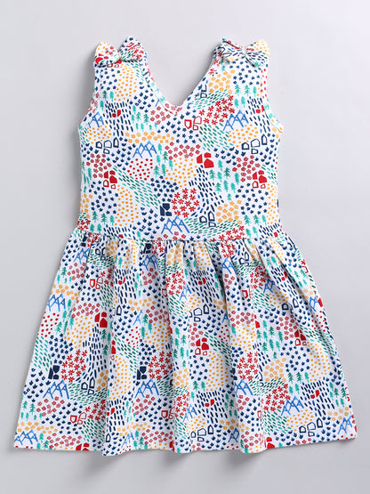 Comfortable Cotton Frock for Girls- Nature Print