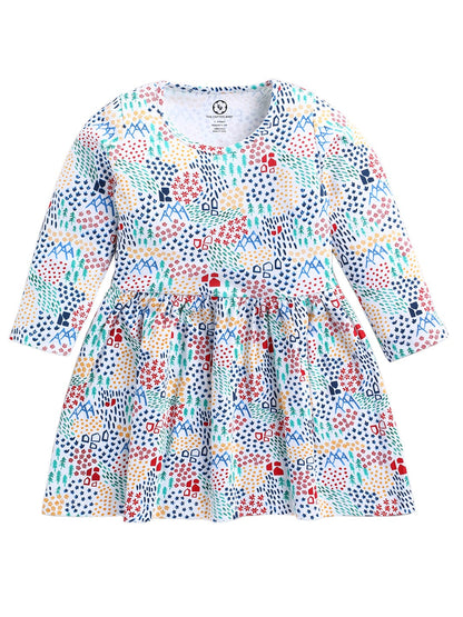 100% Pure Cotton Nature Print Full Sleeve Frock