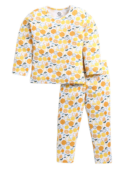 Cute Lemon Printed T-shirt and Pajama set - For Girls and Boys