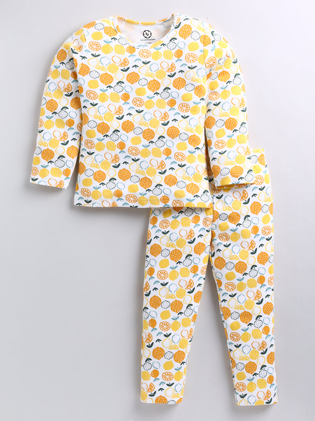 Cute Lemon Printed T-shirt and Pajama set - For Girls and Boys