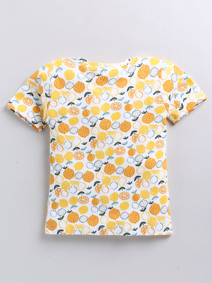 Lemon Printed T-shirts and Short Set for Boys and Girls