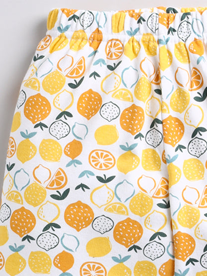 Stylish Lemon Print Night Suite - For Girls and Boys