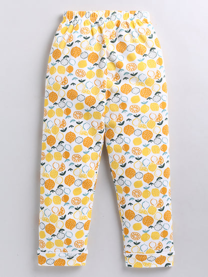 Stylish Lemon Print Night Suite - For Girls and Boys