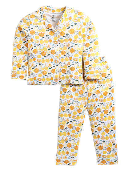 Stylish Lemon Print Night Suite - For Girls and Boys