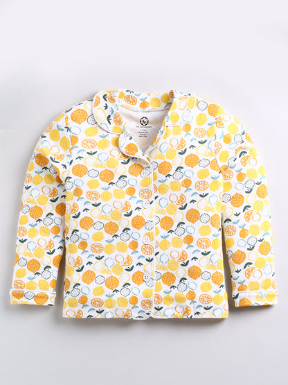 Stylish Lemon Print Night Suite - For Girls and Boys