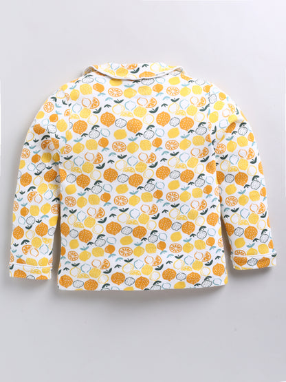 Stylish Lemon Print Night Suite - For Girls and Boys