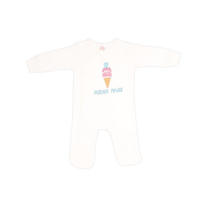 Full Body Romper Suit - Side Snap/Kimono style - Ice cream