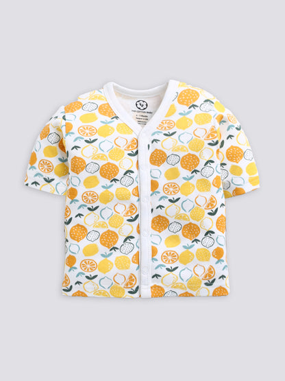 Half Sleeve Pure Cotton Lemon Print Jabla & Shorts