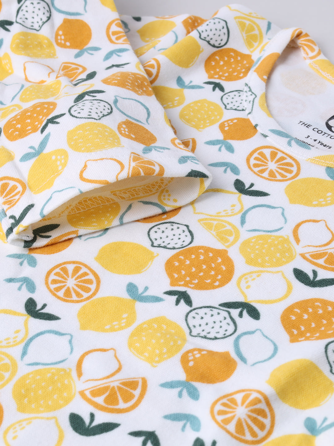 Cute Lemon Printed T-shirt and Pajama set - For Girls and Boys