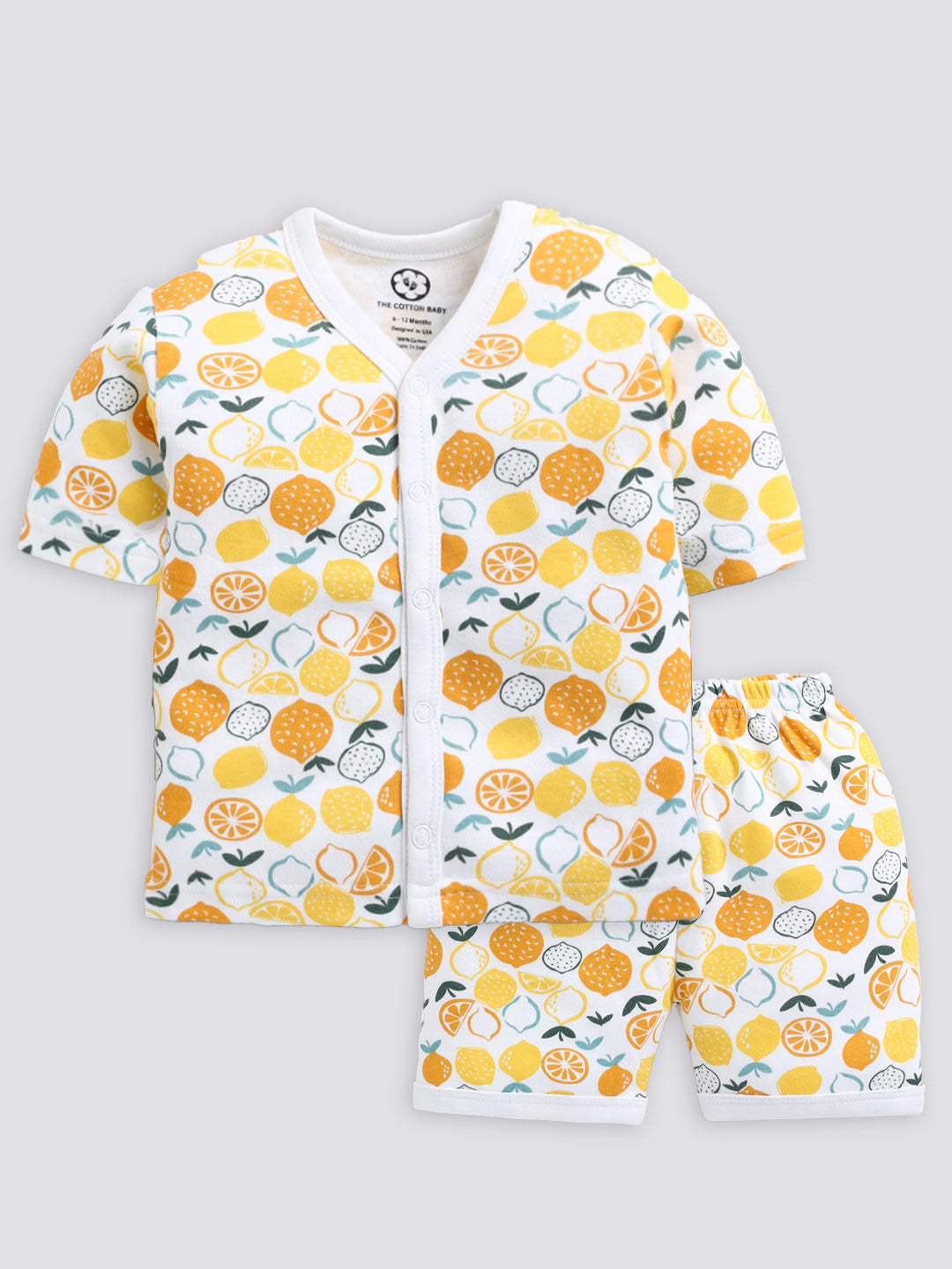 Half Sleeve Pure Cotton Lemon Print Jabla & Shorts