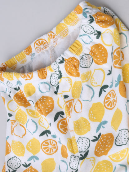 Half Sleeve Pure Cotton Lemon Print Jabla & Shorts