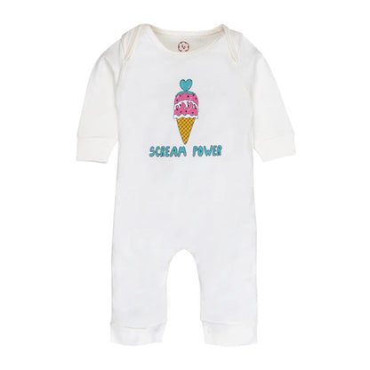 Full Body Romper Suit - Side Snap/Kimono style - Ice cream