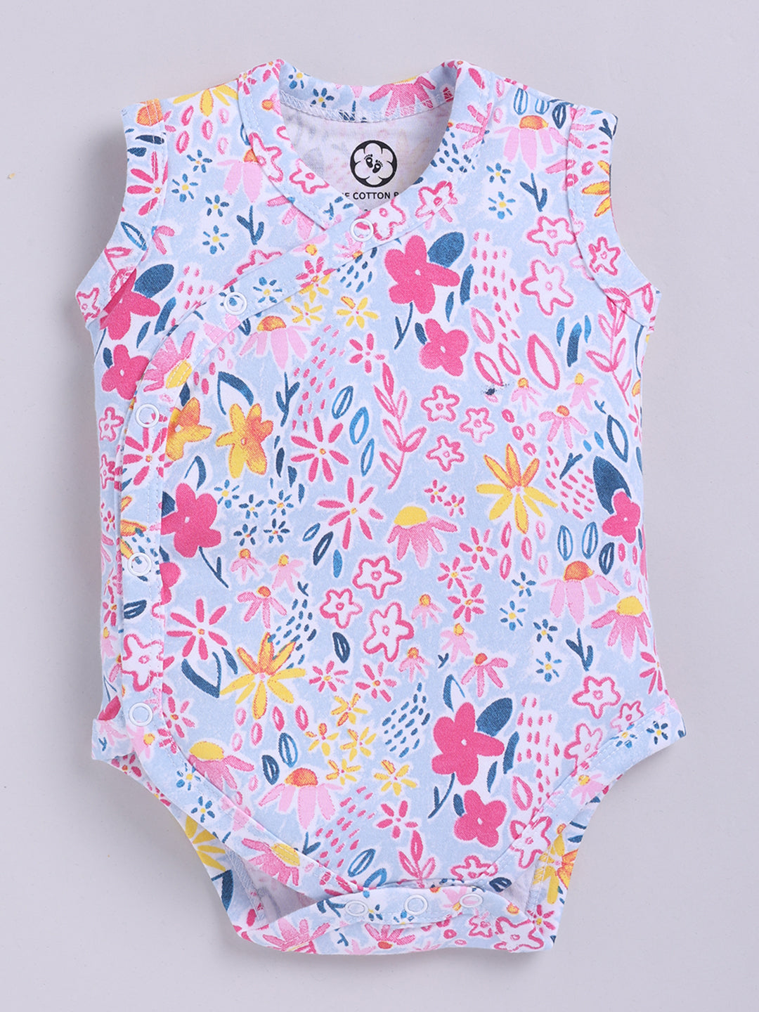 Flower Print Sleeve Less Onesie