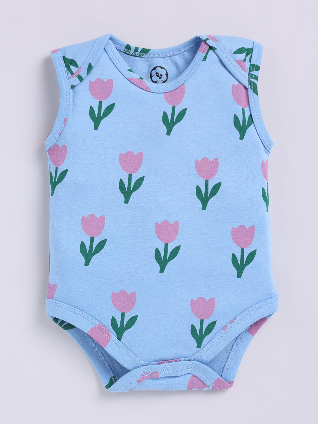 Tulip Print Sleeve Less Onesie