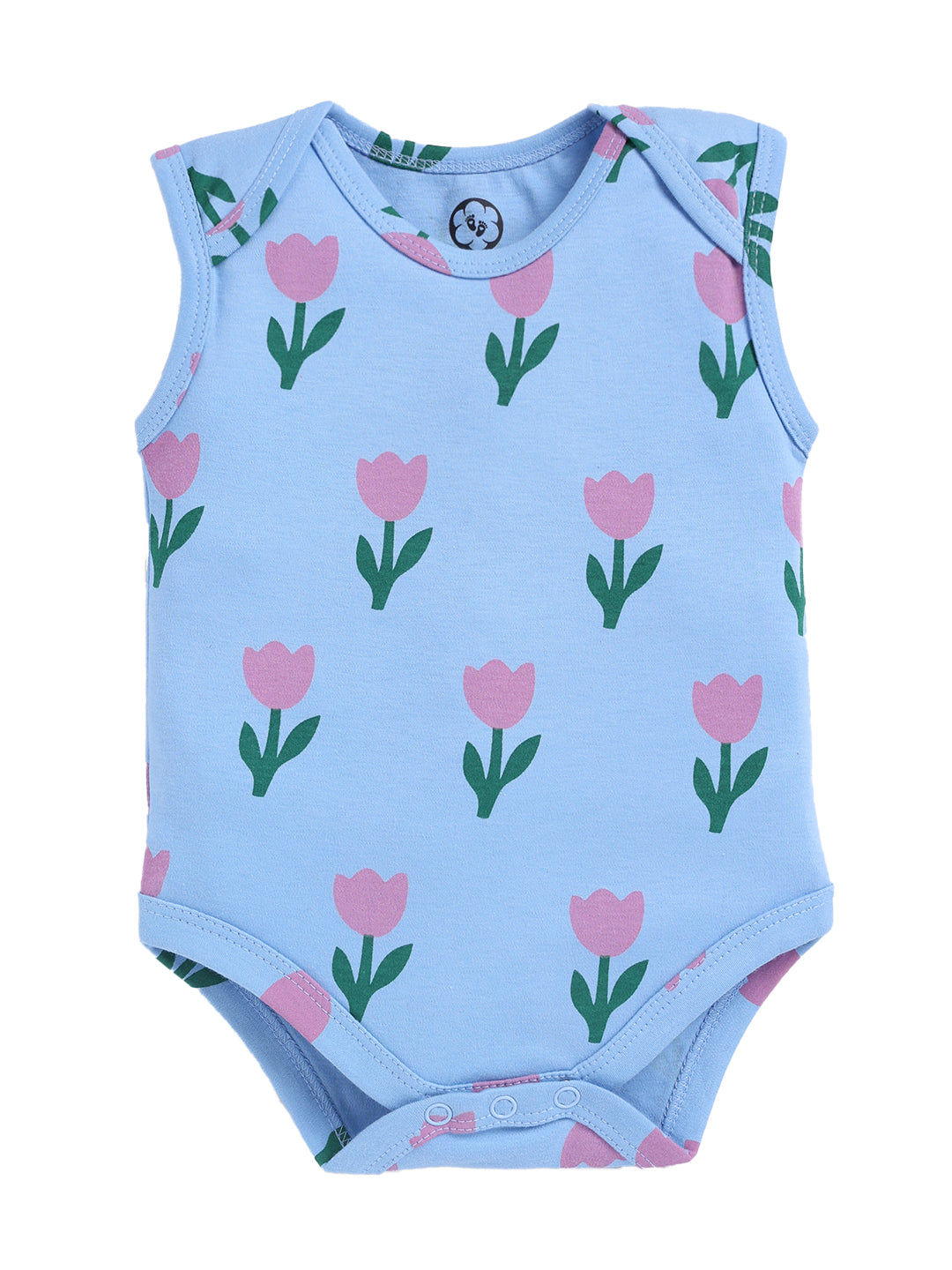 Tulip Print Sleeve Less Onesie