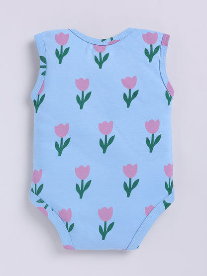 Tulip Print Sleeve Less Onesie