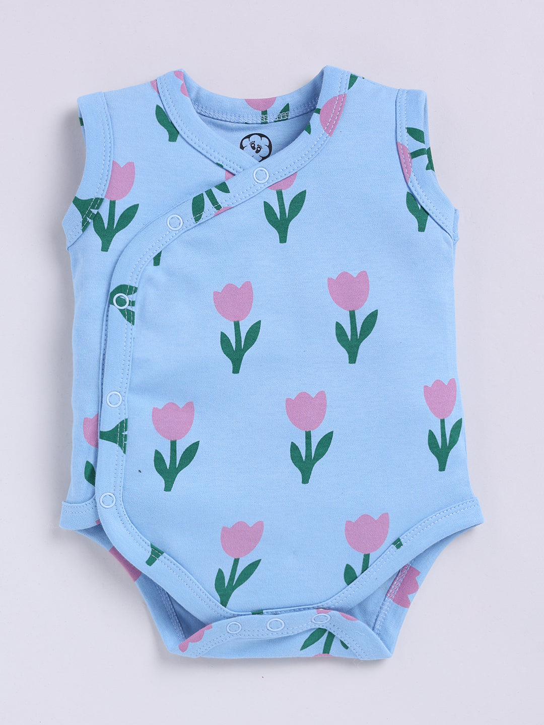 Tulip Print Sleeve Less Onesie