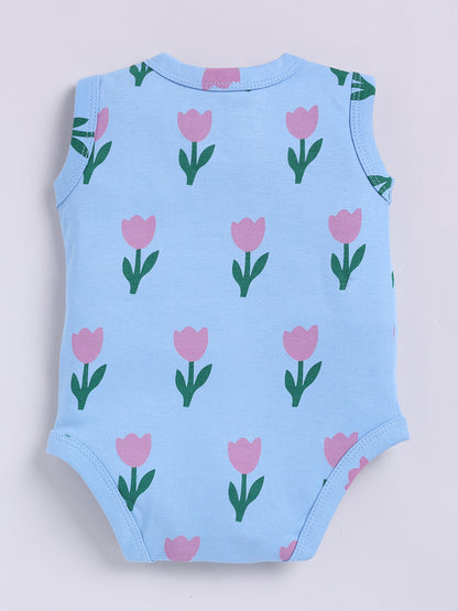 Tulip Print Sleeve Less Onesie