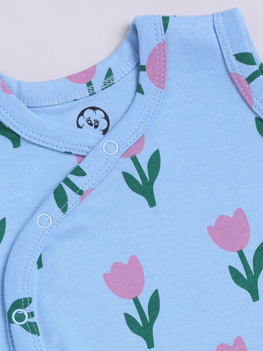 Tulip Print Sleeve Less Onesie