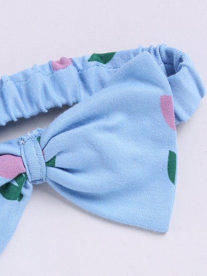 Tulip Print Head Band with Bow - 0 to 2 years