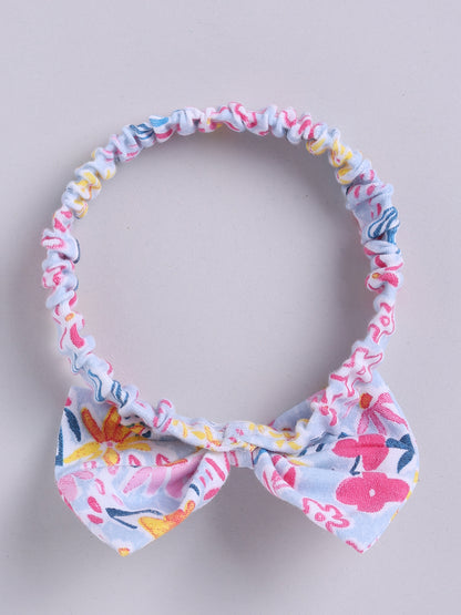 Flower Print Head Band with Bow - 0 to 2 years