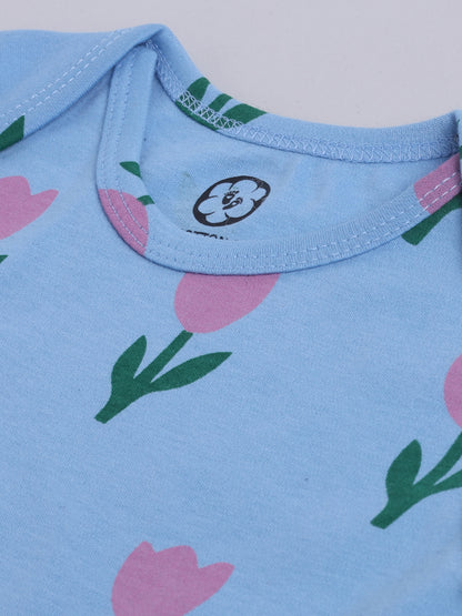 Tulip Print Sleeve Less Onesie