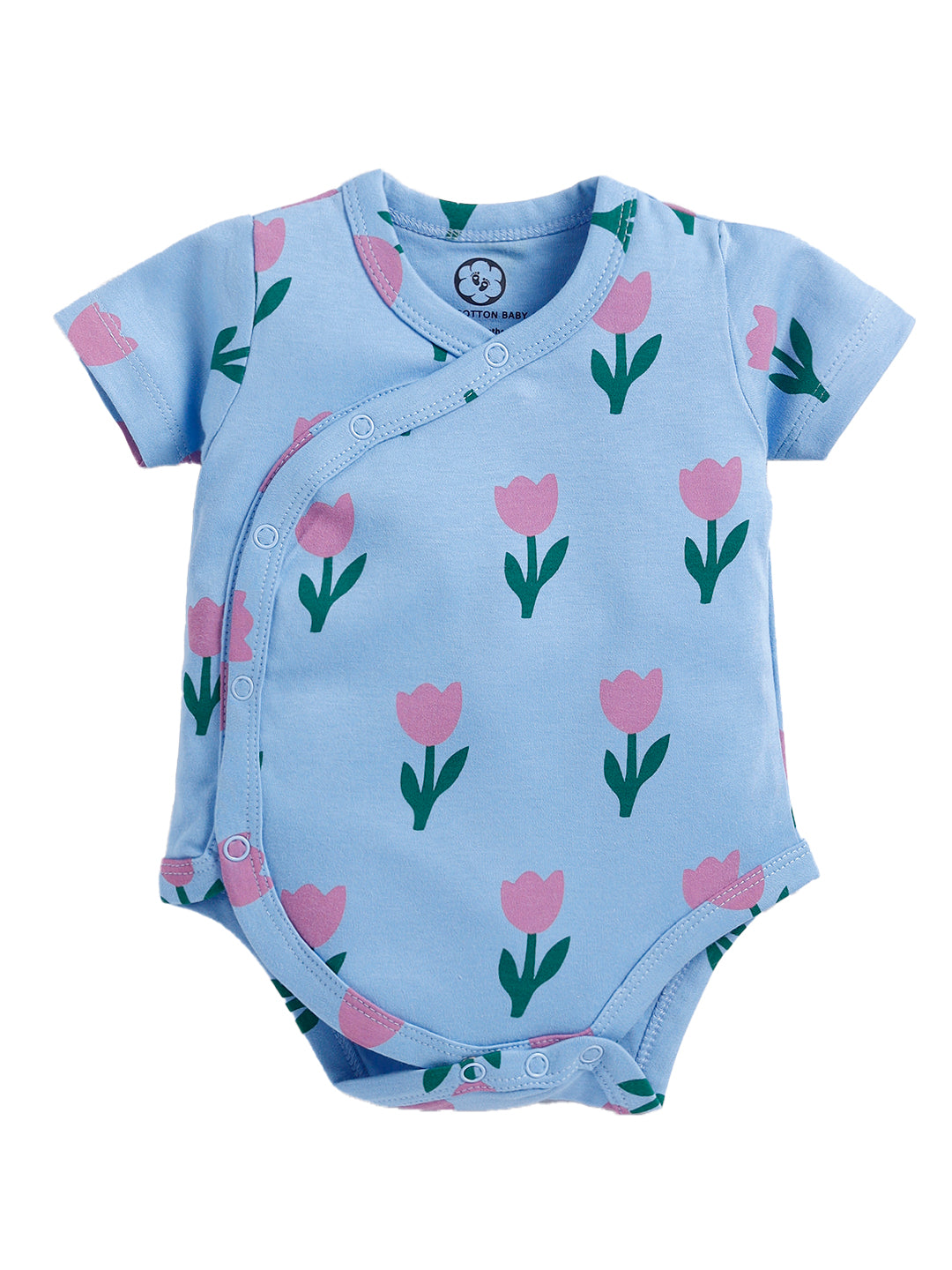 Tulip Print Half Sleeve Onesie