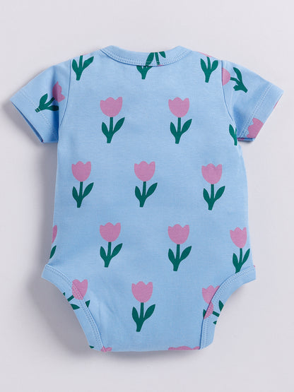 Tulip Print Half Sleeve Onesie