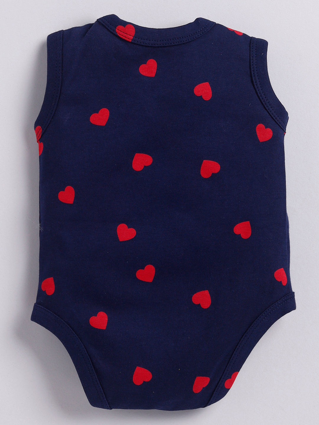 Red Heart Print Sleeve Less Onesie