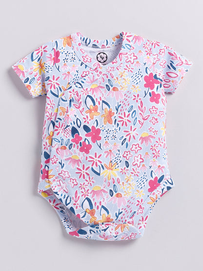 Flower Print Half Sleeve Onesie