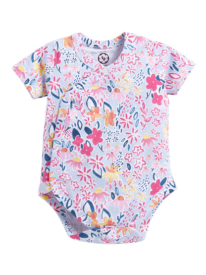 Flower Print Half Sleeve Onesie