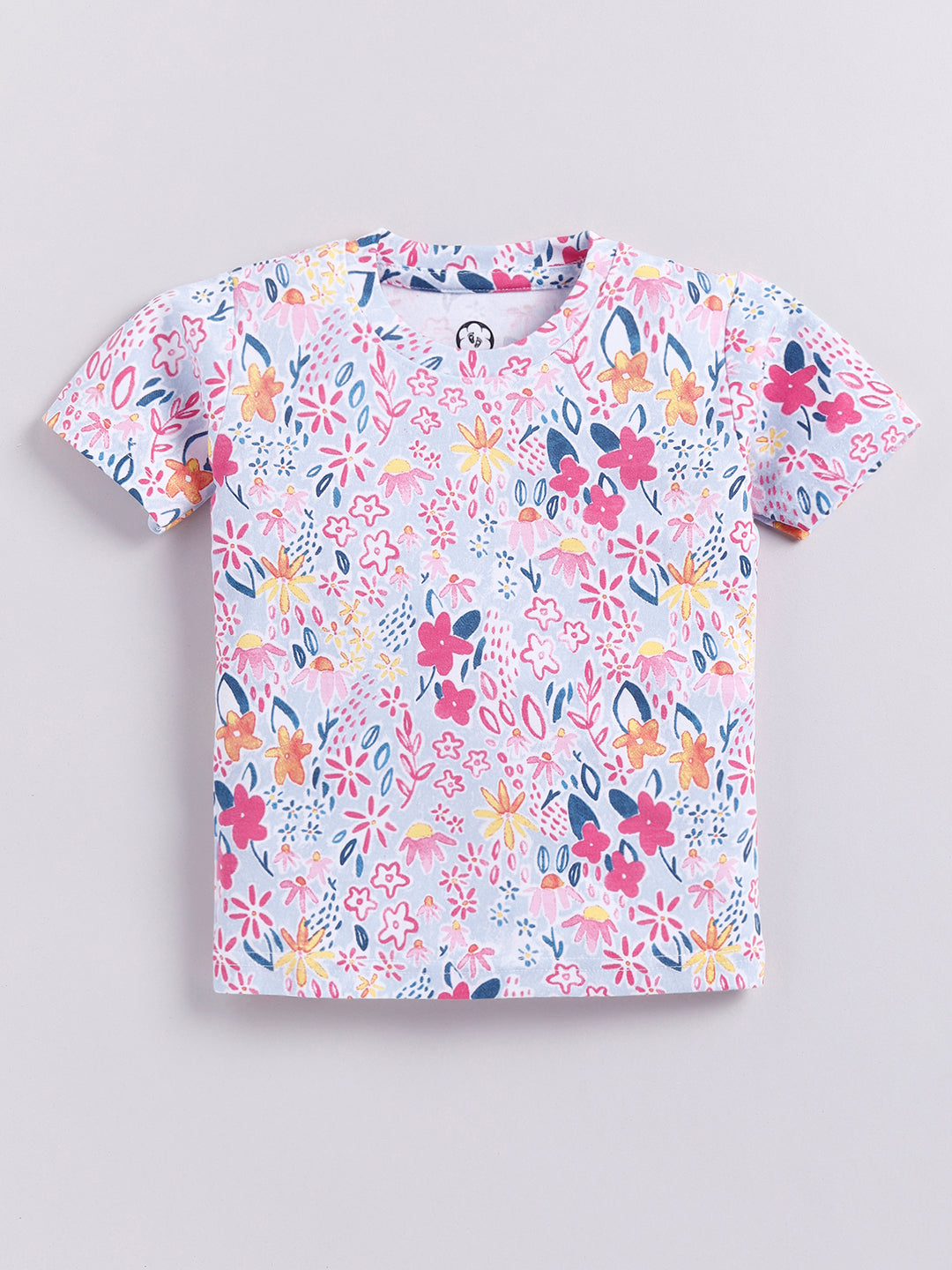 Flower Print Half Sleeve T-shirt and Shorts