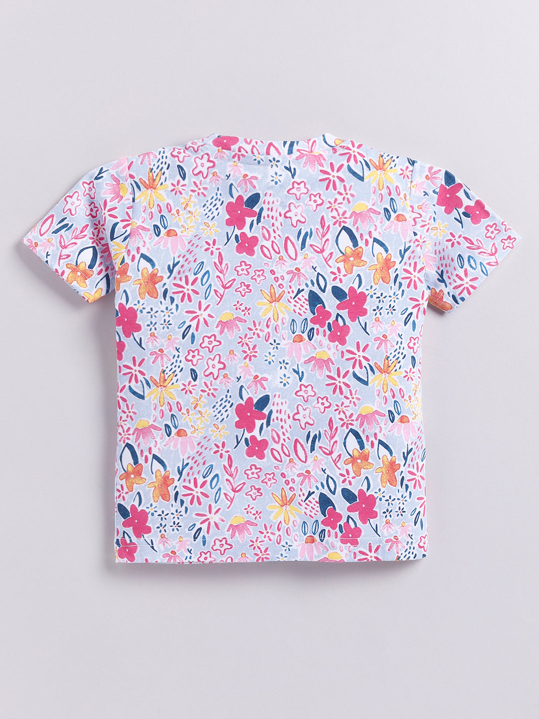 Flower Print Half Sleeve T-shirt and Shorts