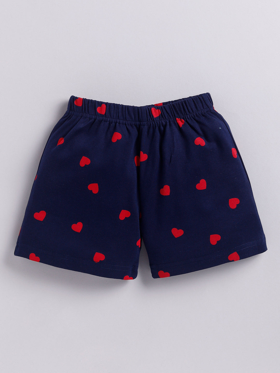 Red Heart Print T-Shirt and Short Set