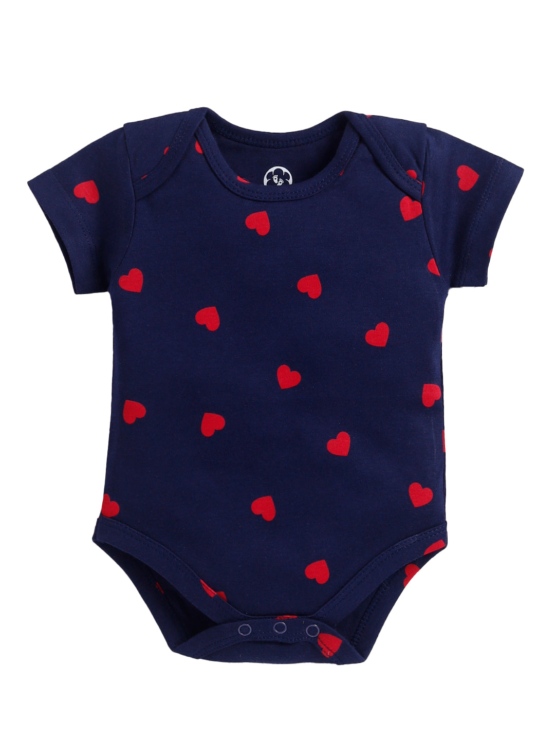 Red Heart Print Half Sleeve Onesie