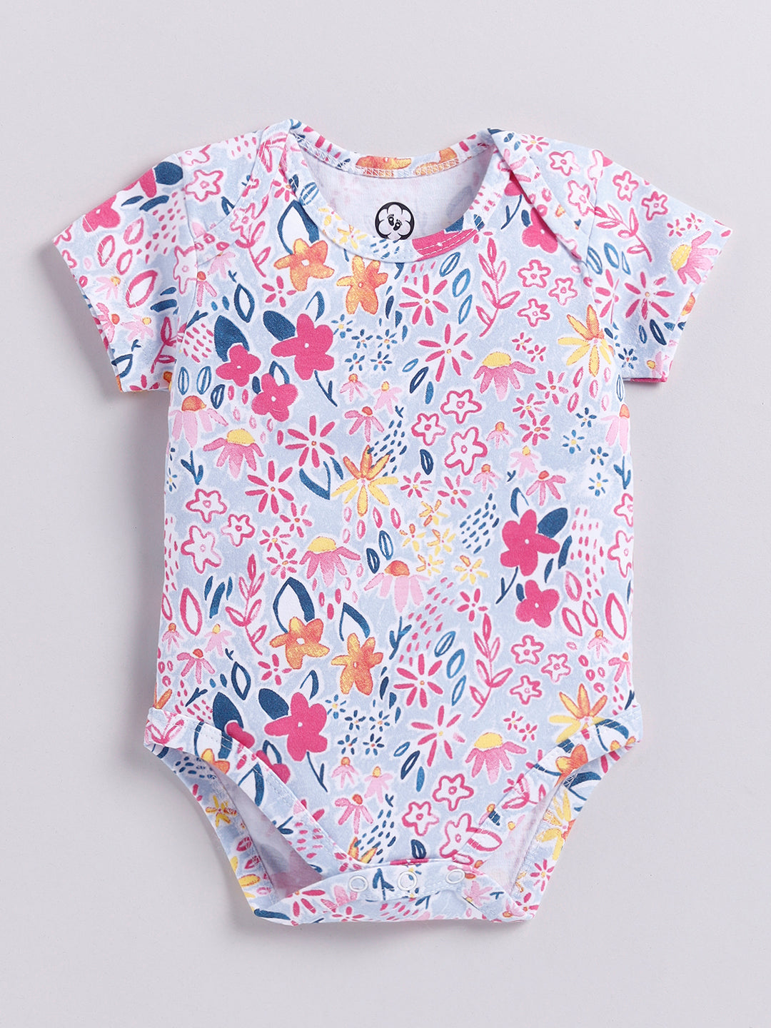 Flower Print Half Sleeve Onesie