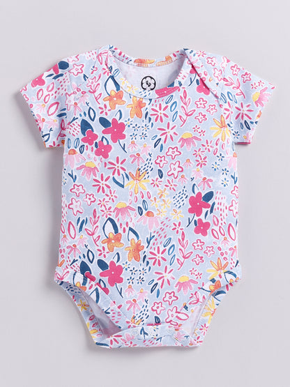 Flower Print Half Sleeve Onesie