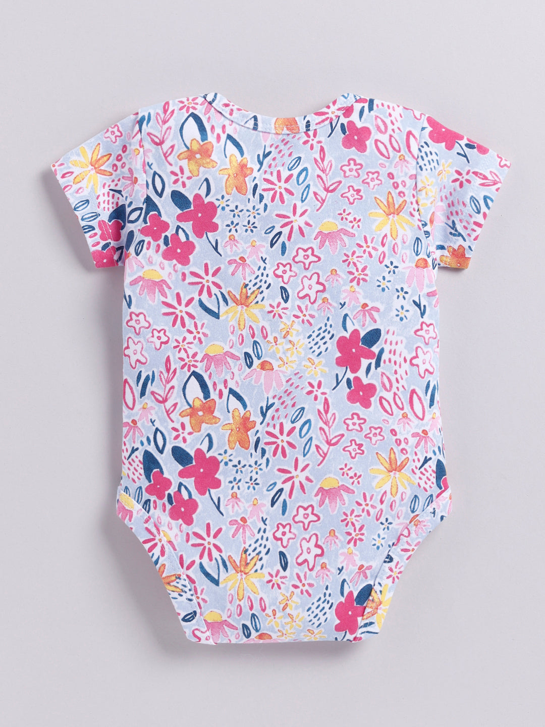 Flower Print Half Sleeve Onesie