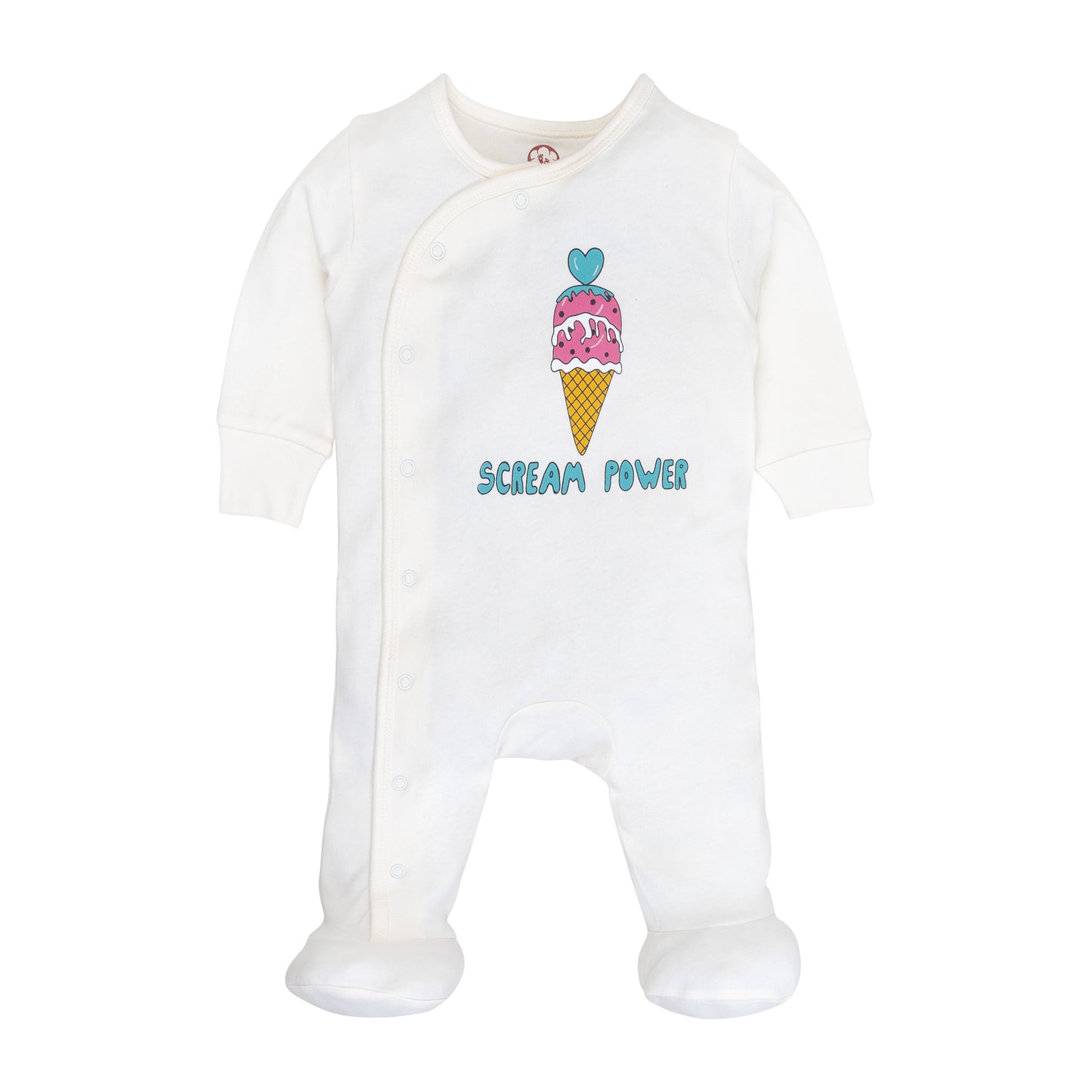 Full Body Romper Suit - Side Snap/Kimono style - Ice cream