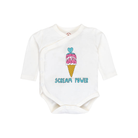 Onesie Full Sleeve - Side snap/Kimono style - Ice Cream